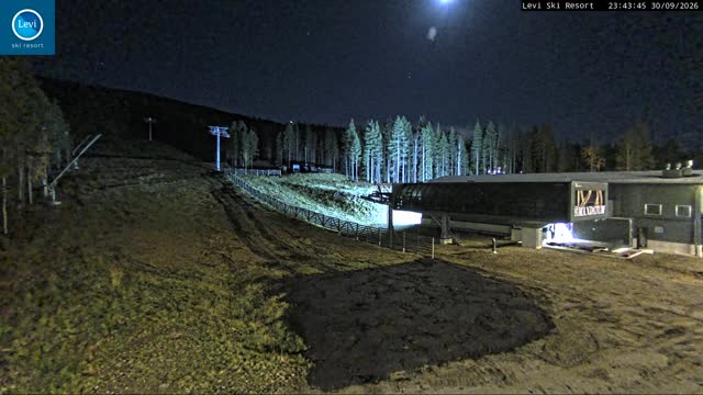 Levi Levi West Lower Station snow cam captured at 30 September 2026 at 11:42 pm GMT+3