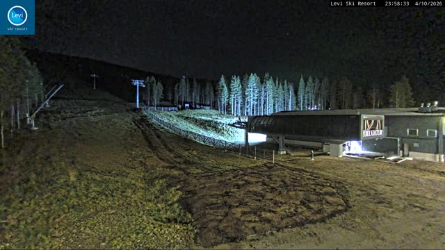 Levi Levi West Lower Station snow cam captured at 4 October 2026 at 11:57 pm GMT+3