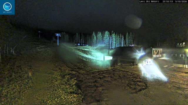Levi Levi West Lower Station snow cam captured at 5 October 2026 at 11:54 pm GMT+3