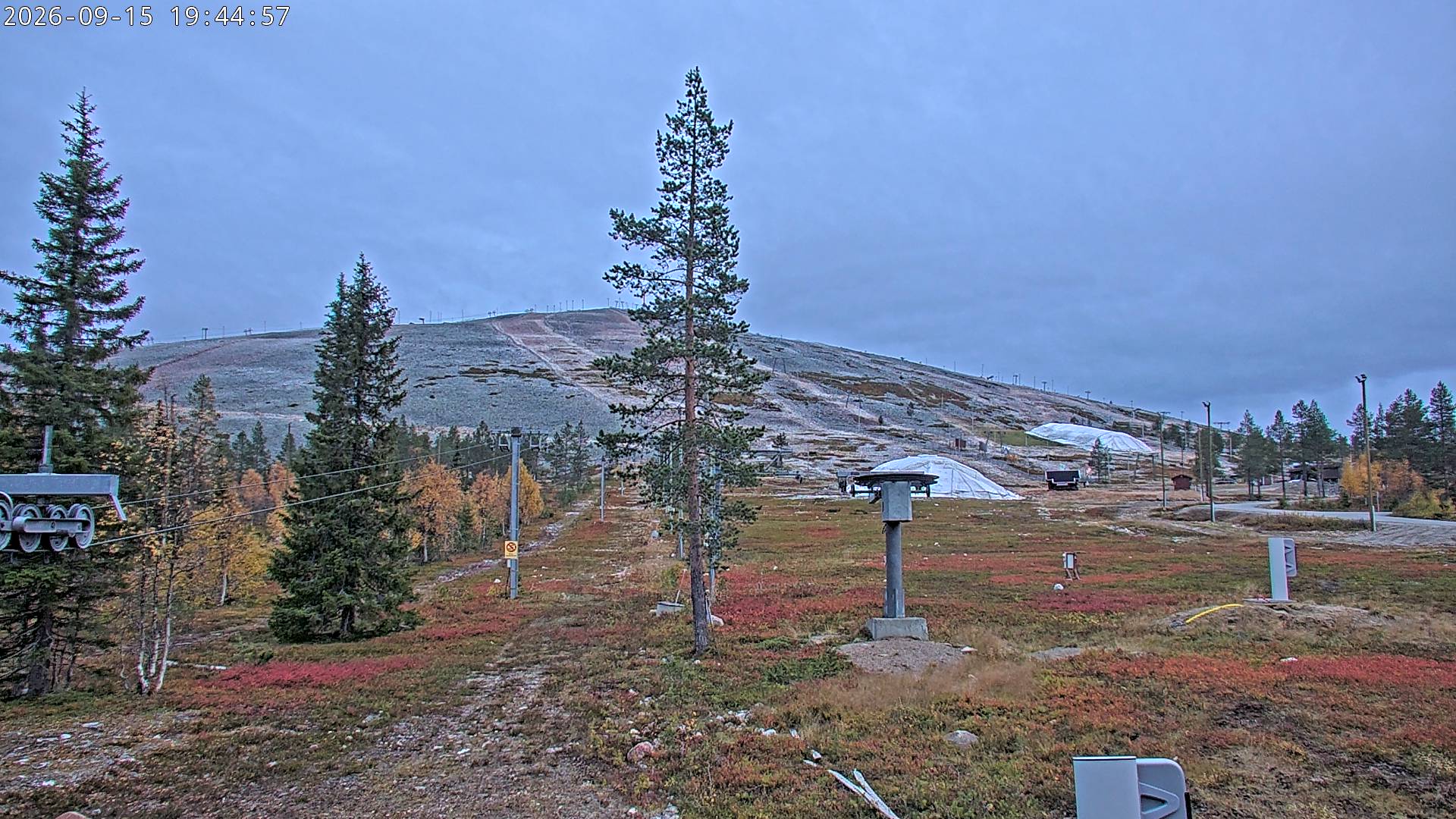 Ylläs Ski Centre North snow cam captured at 15 September 2026 at 7:45 pm GMT+3