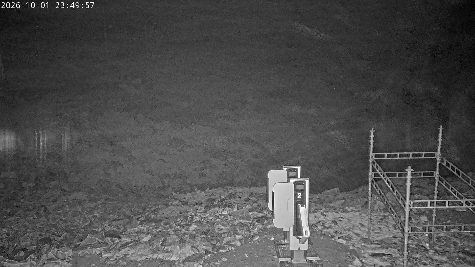 Ylläs Varkaankuru North snow cam captured at 1 October 2026 at 11:50 pm GMT+3