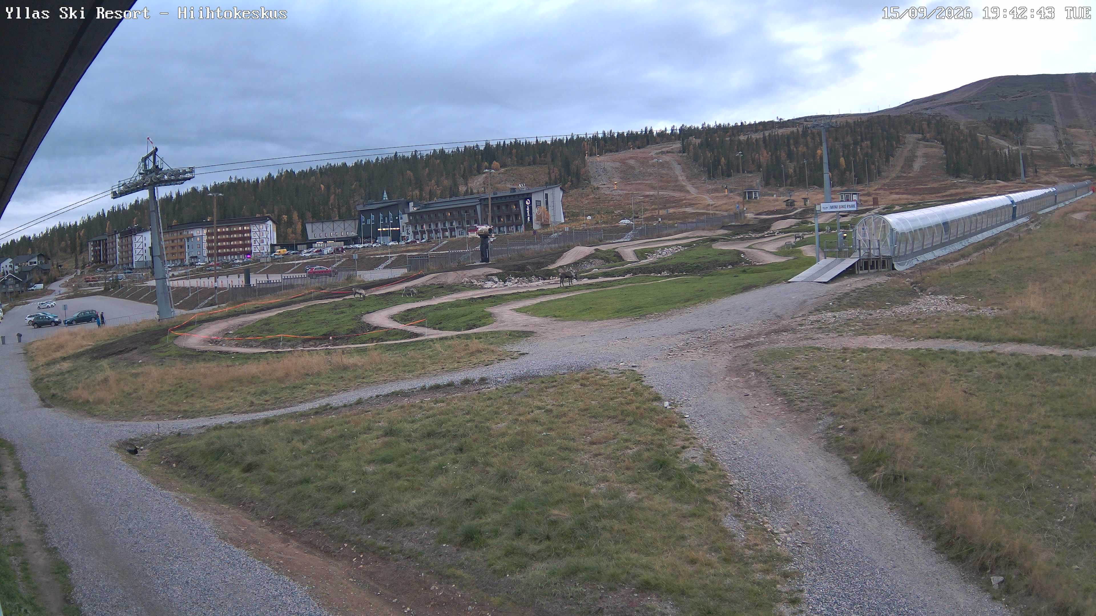 Ylläs Ski Centre South snow cam captured at 15 September 2026 at 7:45 pm GMT+3