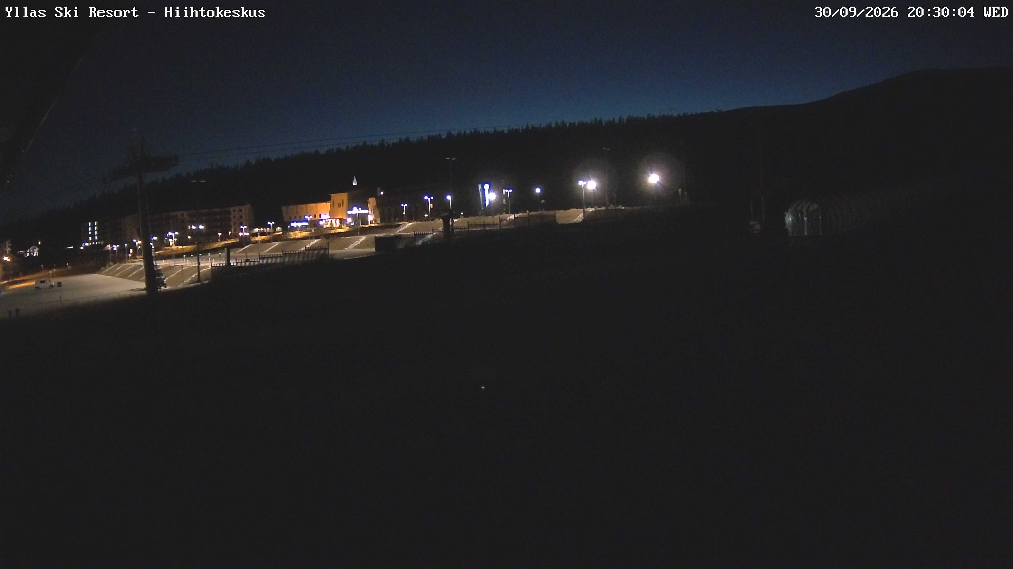 Ylläs Ski Centre South snow cam captured at 30 September 2026 at 8:36 pm GMT+3