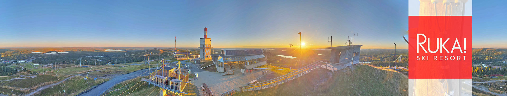Ruka Ruka Summit 360 snow cam captured at 15 September 2026 at 7:08 pm GMT+3