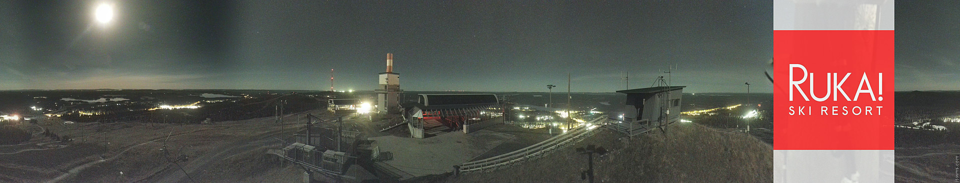 Ruka Ruka Summit 360 snow cam captured at 30 September 2026 at 11:45 pm GMT+3
