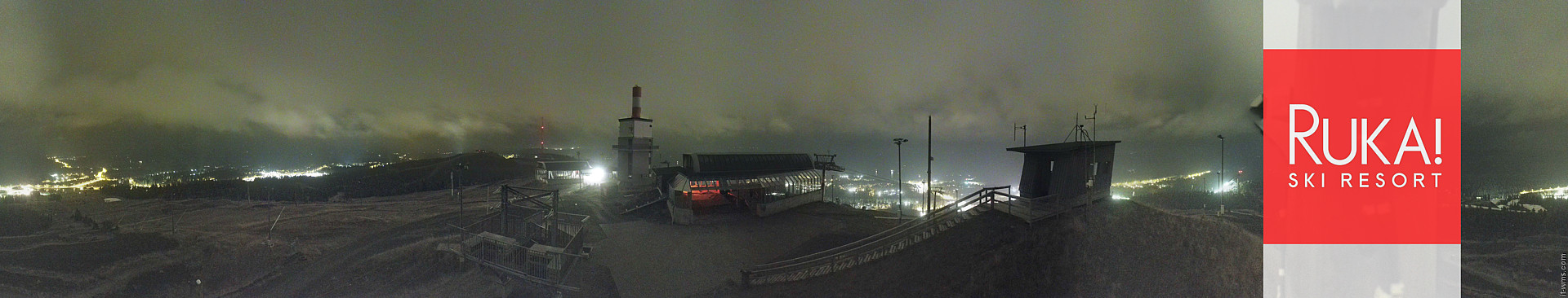 Ruka Ruka Summit 360 snow cam captured at 2 October 2026 at 11:34 pm GMT+3