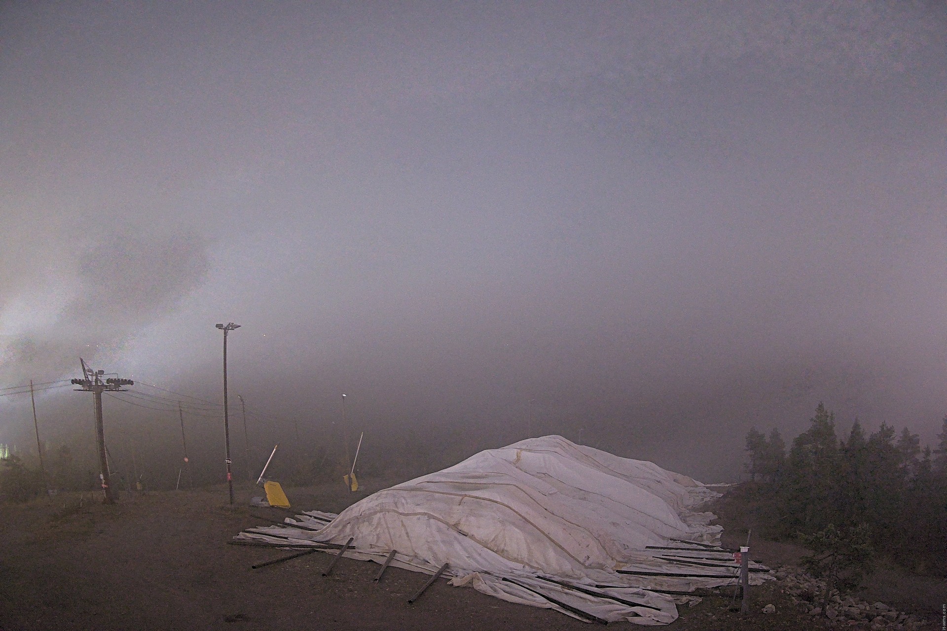 Ruka Pessari Summit snow cam captured at 13 September 2026 at 11:56 pm GMT+3