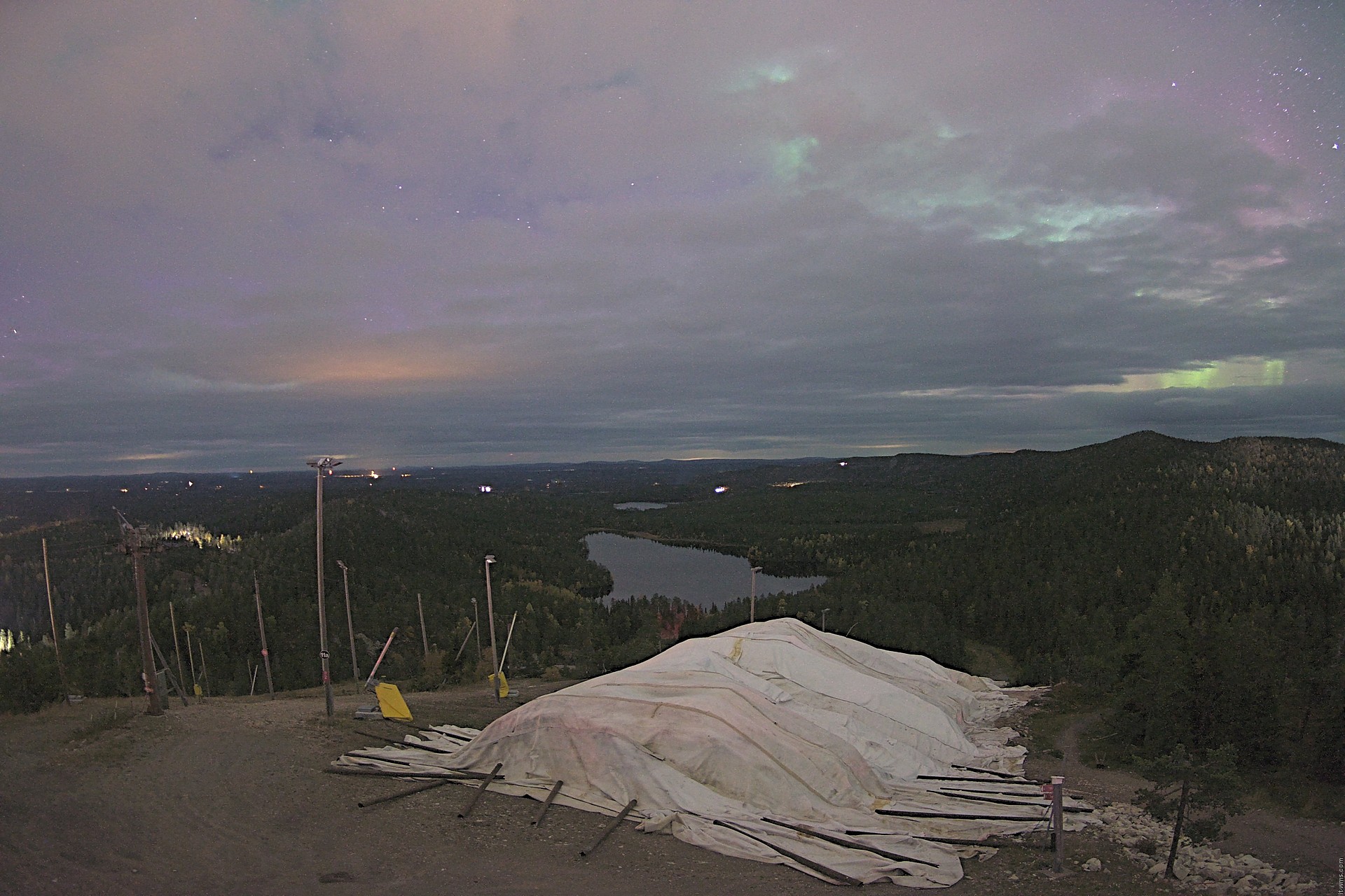 Ruka Pessari Summit snow cam captured at 14 September 2026 at 11:53 pm GMT+3