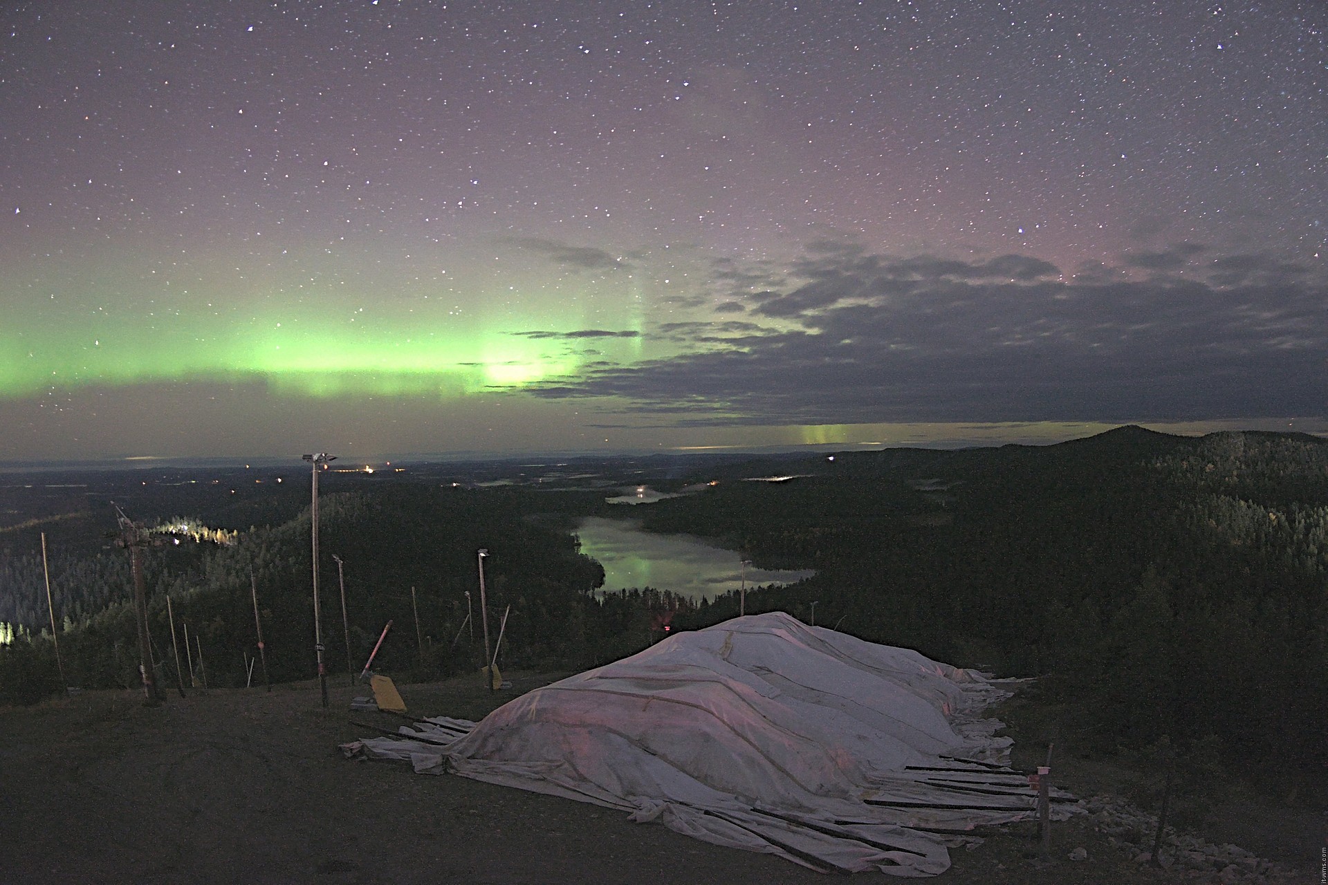 Ruka Pessari Summit snow cam captured at 21 September 2026 at 11:55 pm GMT+3