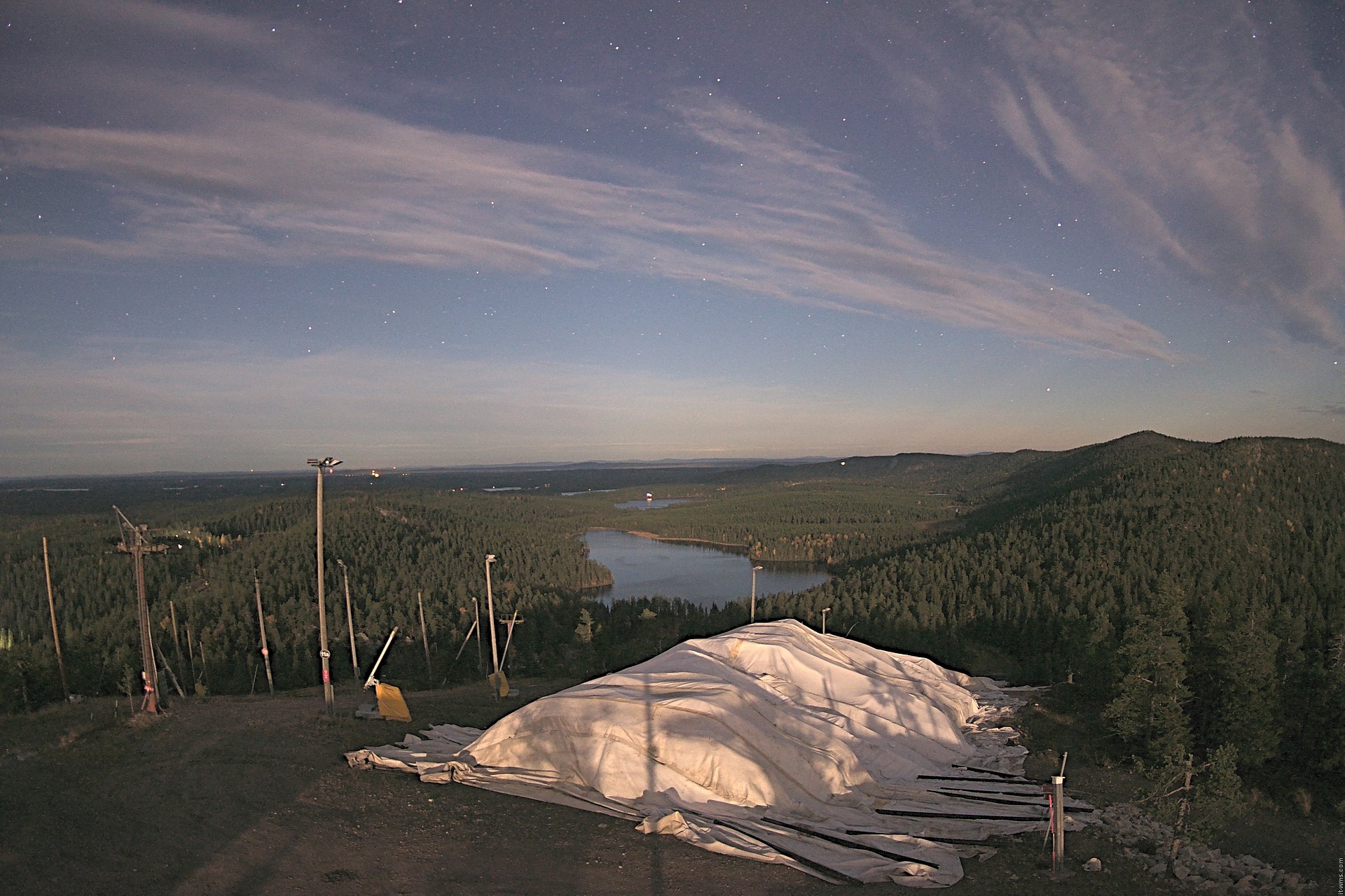 Ruka Pessari Summit snow cam captured at 23 September 2026 at 11:56 pm GMT+3