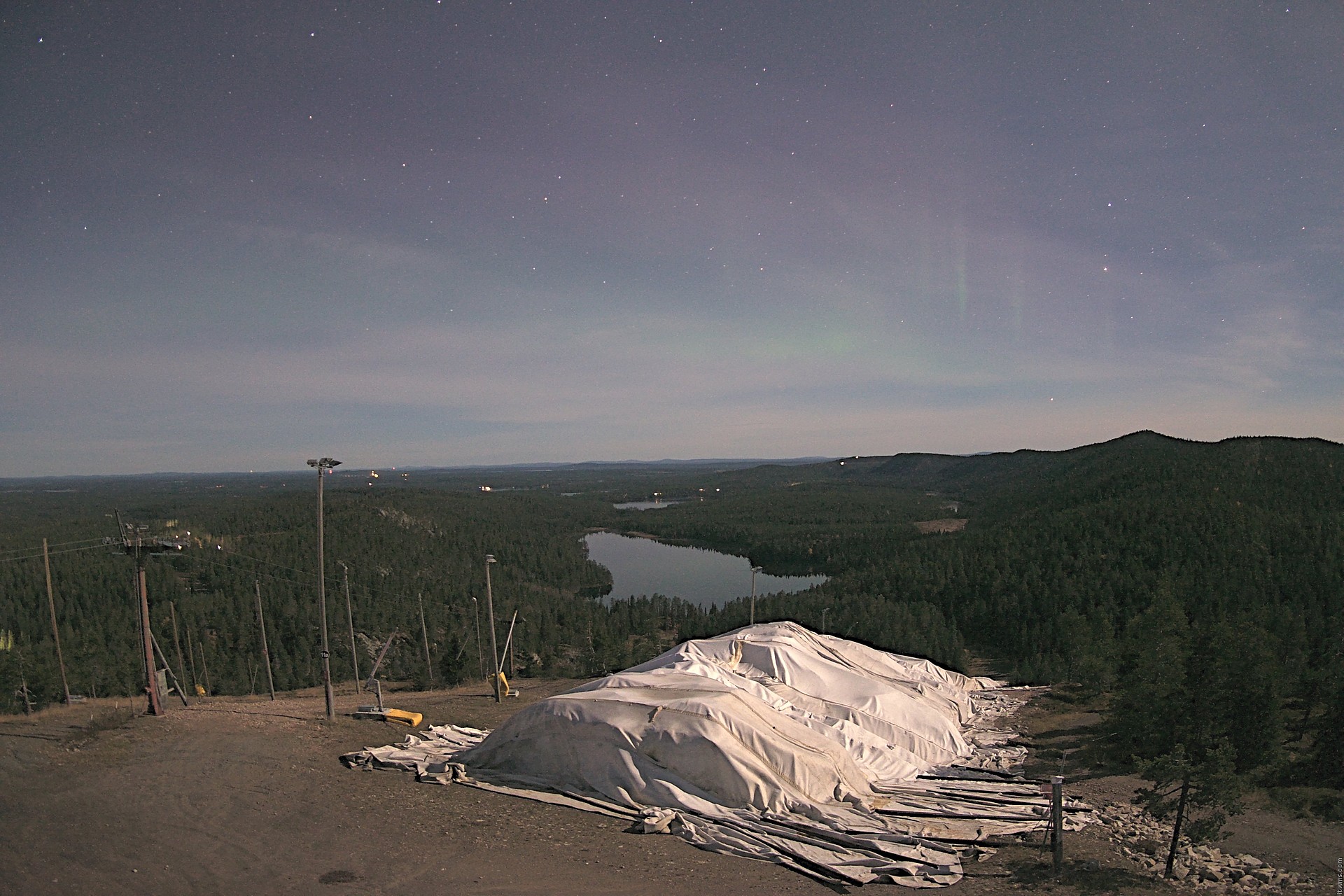 Ruka Pessari Summit snow cam captured at 30 September 2026 at 11:45 pm GMT+3