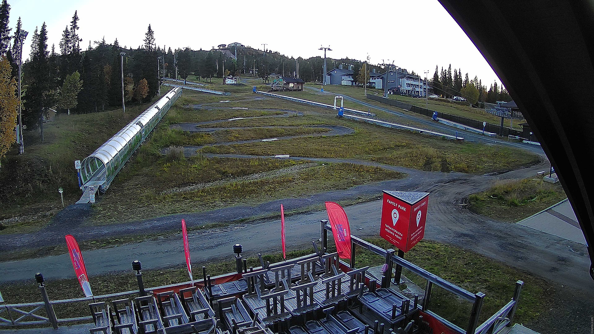 Ruka Rosa & Rudolf Family Park snow cam captured at 15 September 2026 at 7:08 pm GMT+3