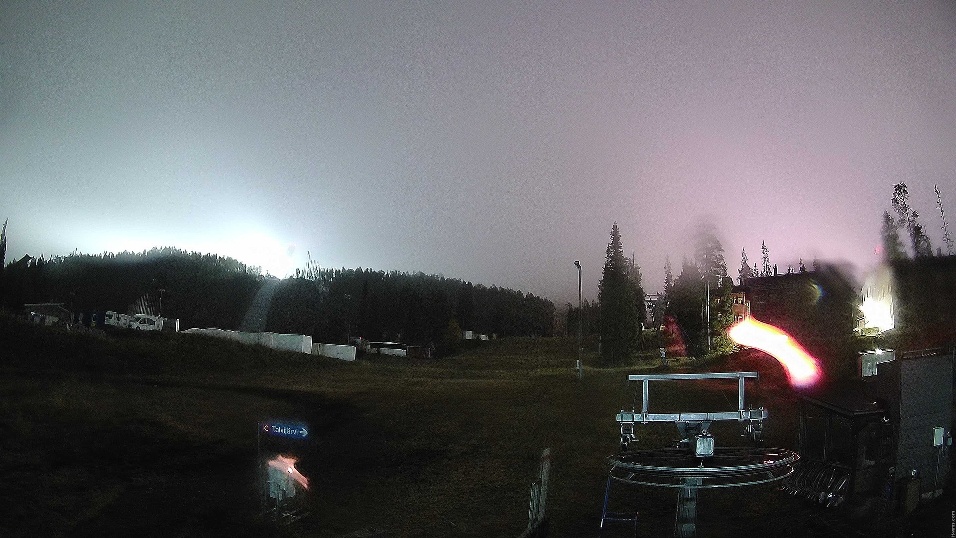 Ruka Talvijärvi snow cam captured at 3 October 2026 at 11:04 pm GMT+3