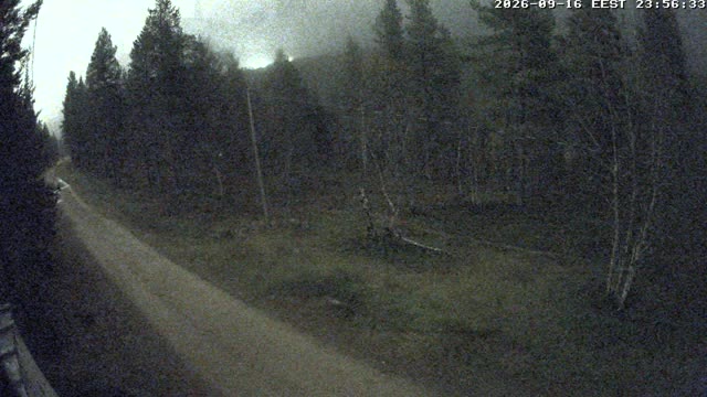 Saariselkä Saariselkä Ski Track Live snow cam captured at 16 September 2026 at 11:56 pm GMT+3