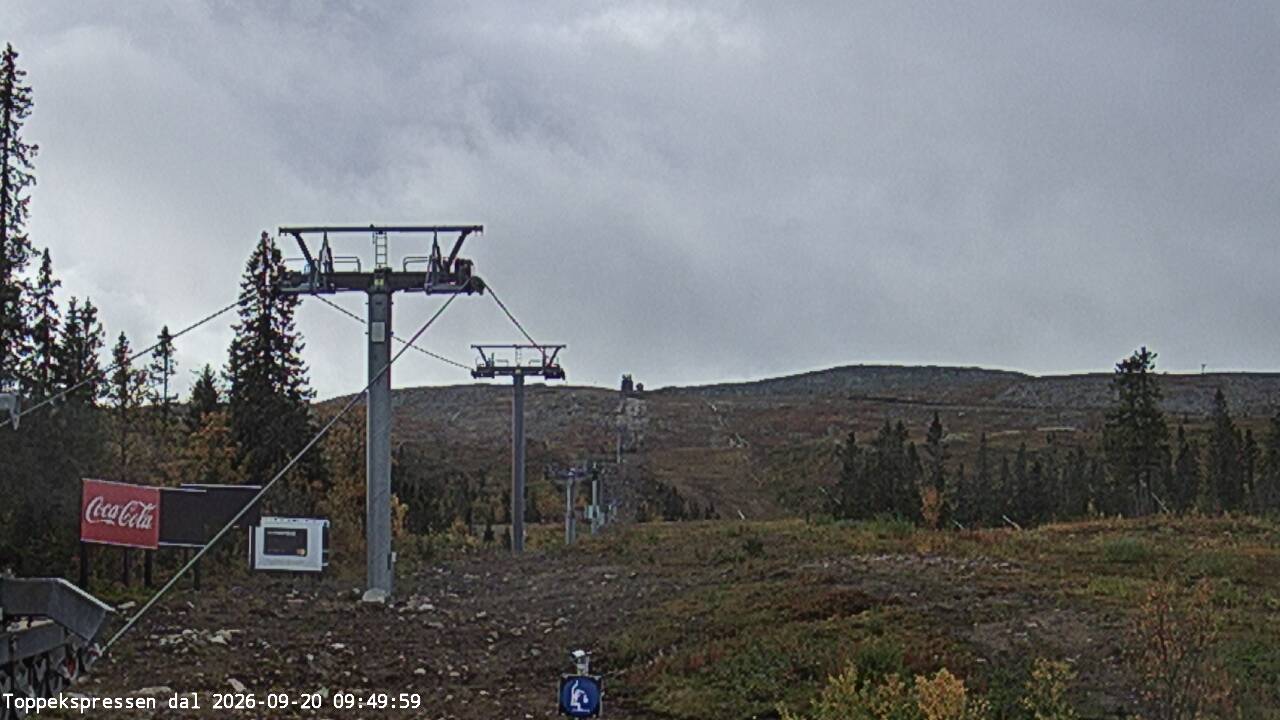 Trysil Top Express Valley snow cam captured at 20 September 2026 at 10:27 am GMT+2