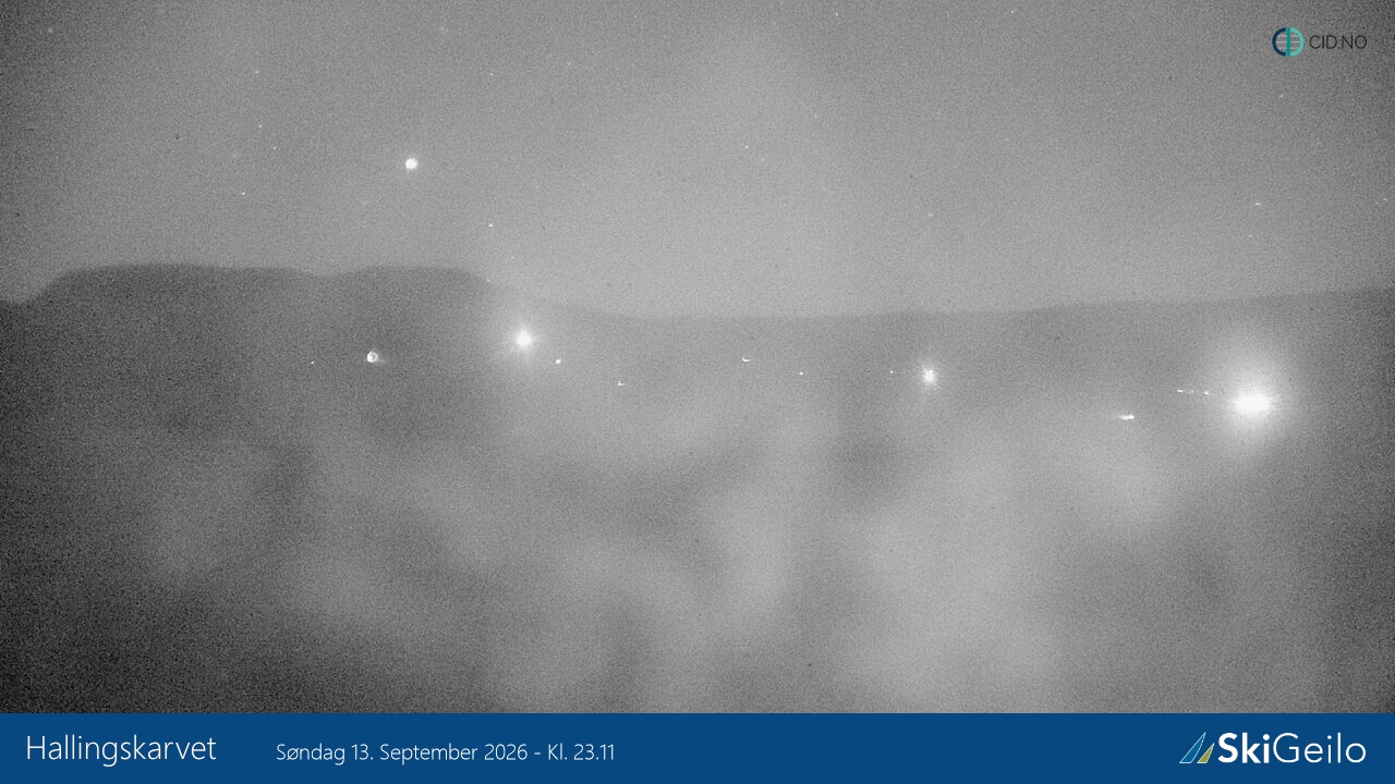 Geilo Geilotoppen Hallingskarvet snow cam captured at 13 September 2026 at 11:16 pm GMT+2