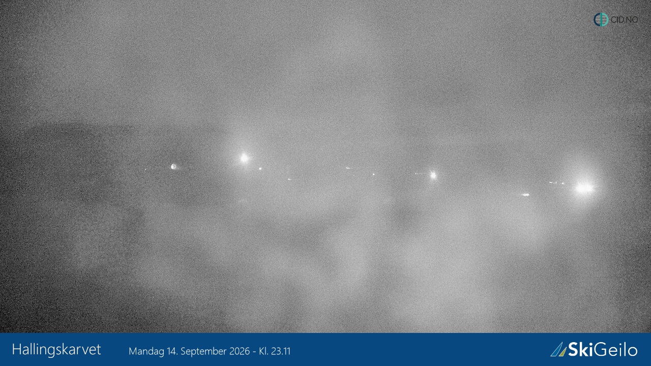 Geilo Geilotoppen Hallingskarvet snow cam captured at 14 September 2026 at 11:21 pm GMT+2
