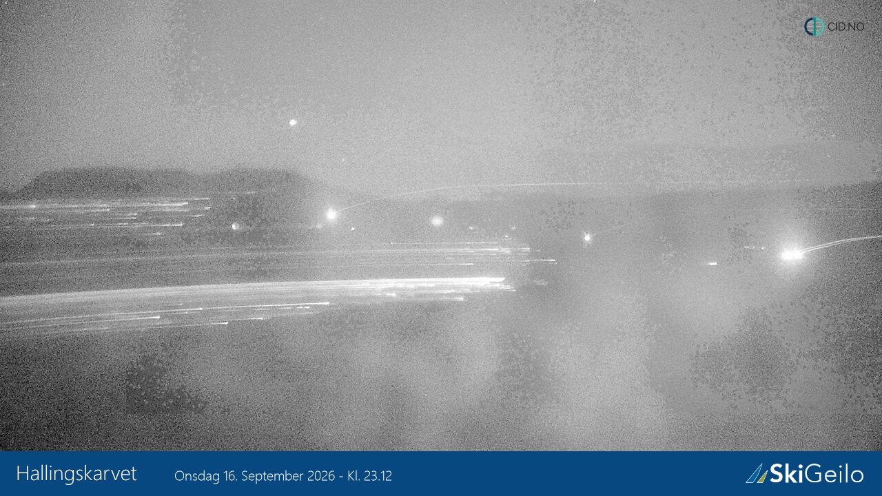 Geilo Geilotoppen Hallingskarvet snow cam captured at 16 September 2026 at 11:15 pm GMT+2
