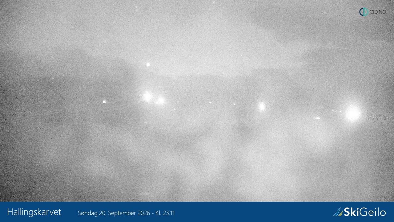 Geilo Geilotoppen Hallingskarvet snow cam captured at 20 September 2026 at 11:20 pm GMT+2