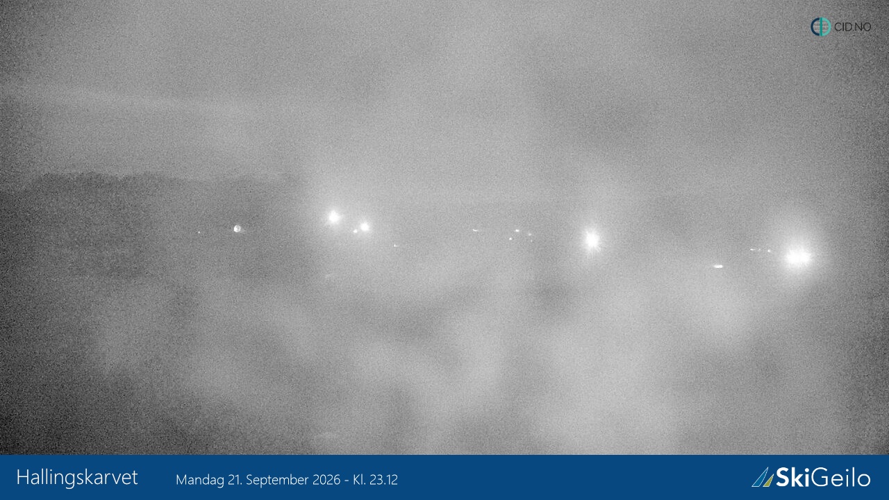Geilo Geilotoppen Hallingskarvet snow cam captured at 21 September 2026 at 11:21 pm GMT+2