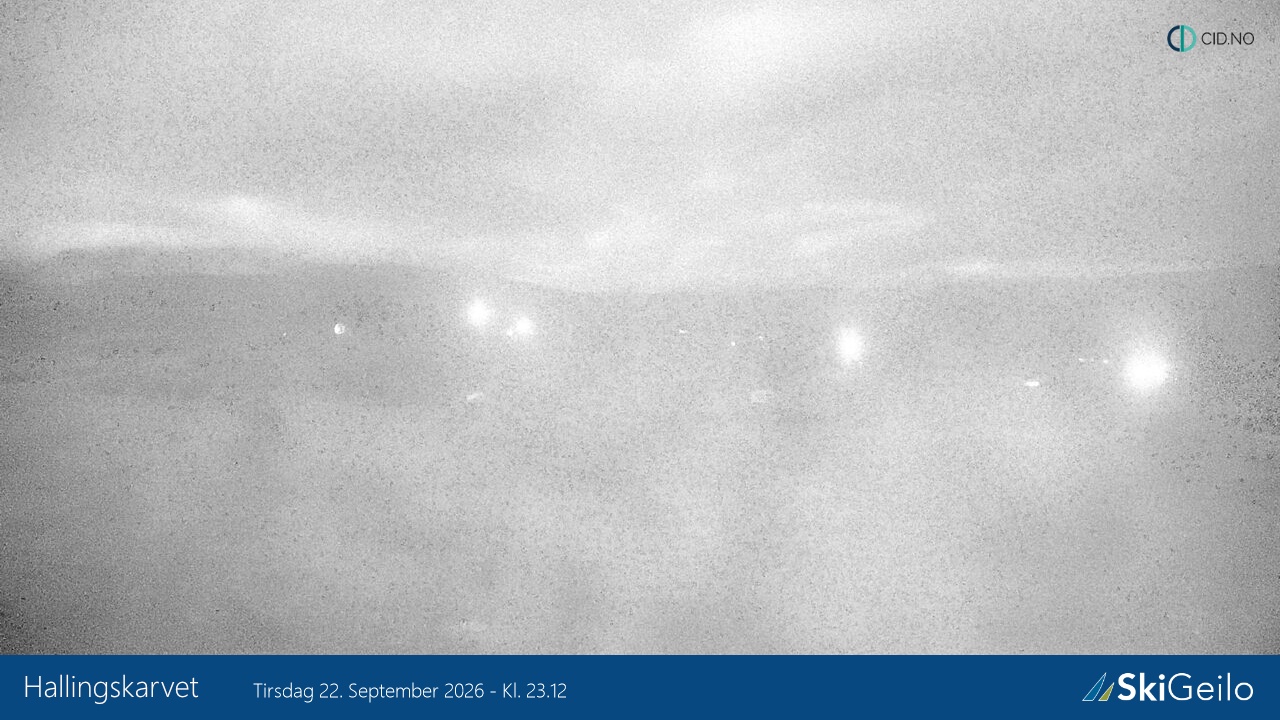 Geilo Geilotoppen Hallingskarvet snow cam captured at 22 September 2026 at 11:21 pm GMT+2