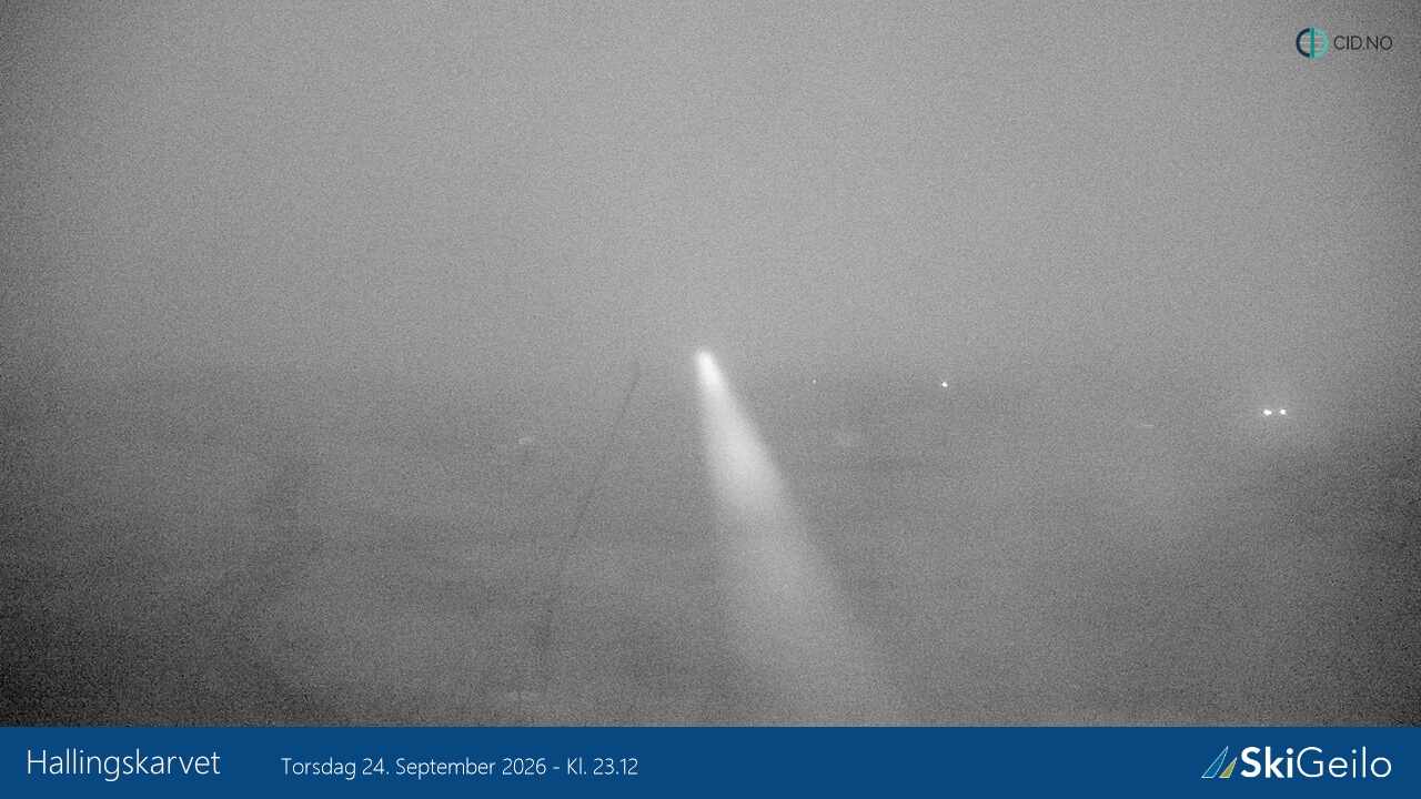 Geilo Geilotoppen Hallingskarvet snow cam captured at 24 September 2026 at 11:18 pm GMT+2