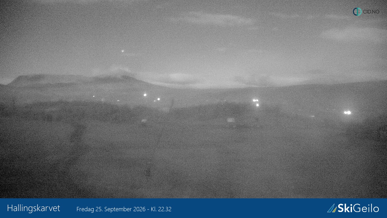 Geilo Geilotoppen Hallingskarvet snow cam captured at 25 September 2026 at 10:35 pm GMT+2