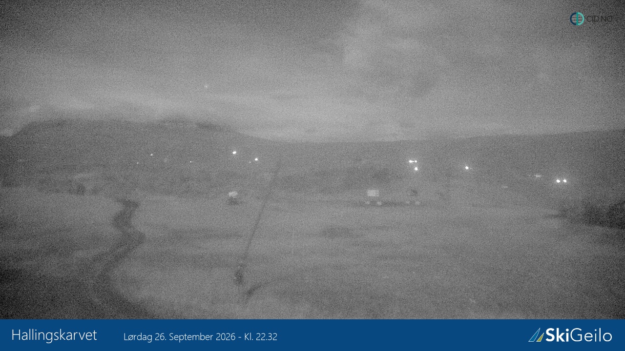 Geilo Geilotoppen Hallingskarvet snow cam captured at 26 September 2026 at 10:35 pm GMT+2