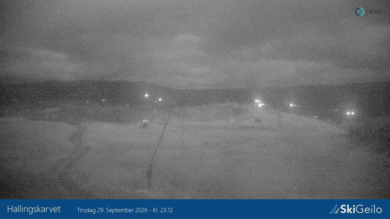 Geilo Geilotoppen Hallingskarvet snow cam captured at 29 September 2026 at 11:30 pm GMT+2