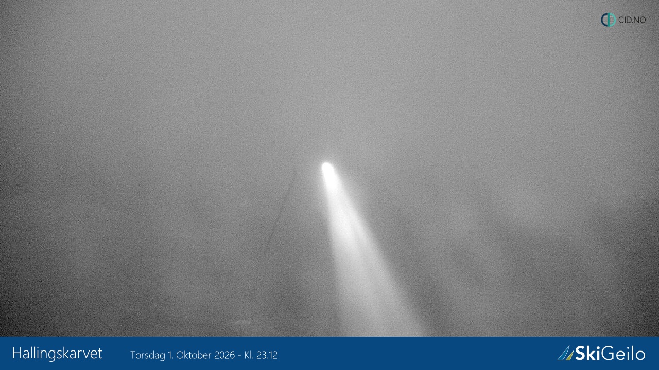 Geilo Geilotoppen Hallingskarvet snow cam captured at 1 October 2026 at 11:30 pm GMT+2
