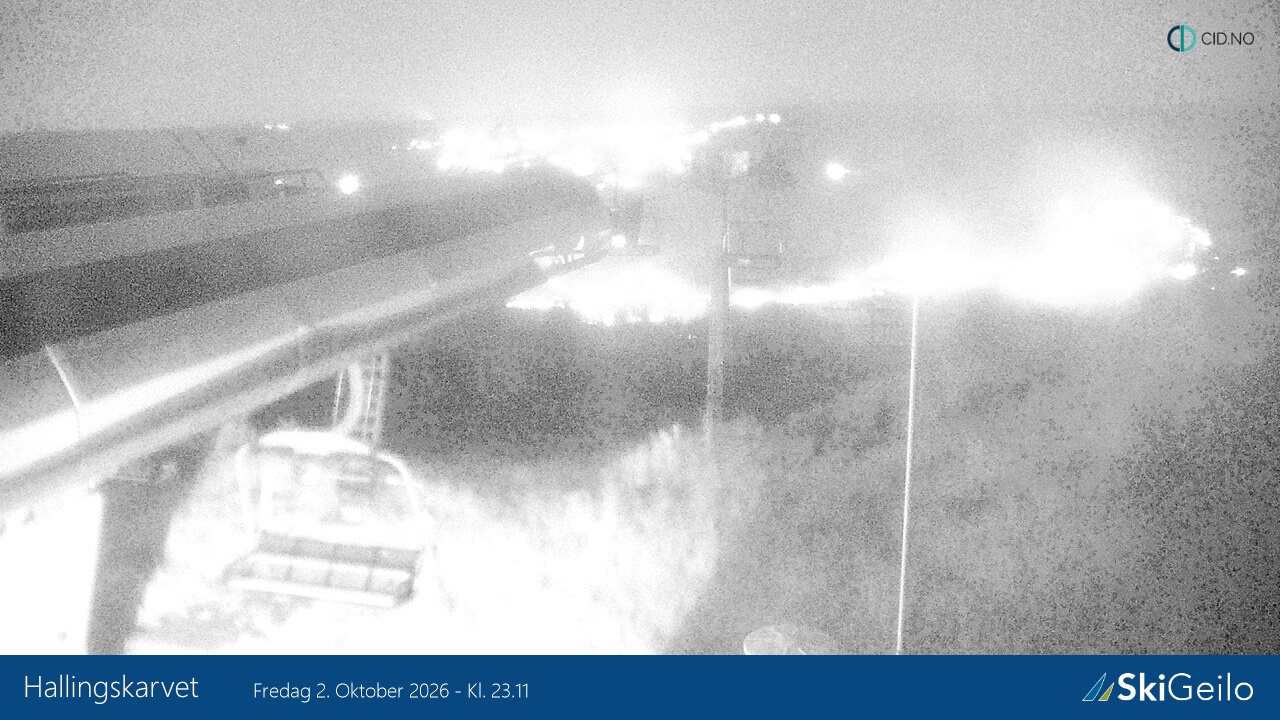 Geilo Geilotoppen Hallingskarvet snow cam captured at 2 October 2026 at 11:32 pm GMT+2