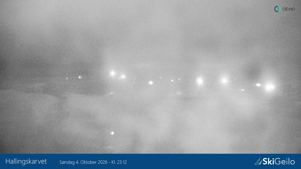 Geilo Geilotoppen Hallingskarvet snow cam captured at 4 October 2026 at 11:14 pm GMT+2