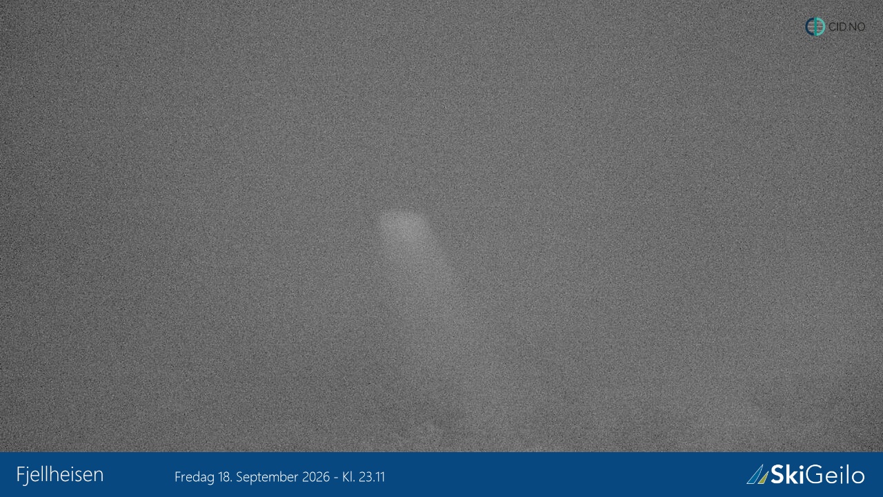 Geilo Fjellheisen snow cam captured at 18 September 2026 at 11:17 pm GMT+2