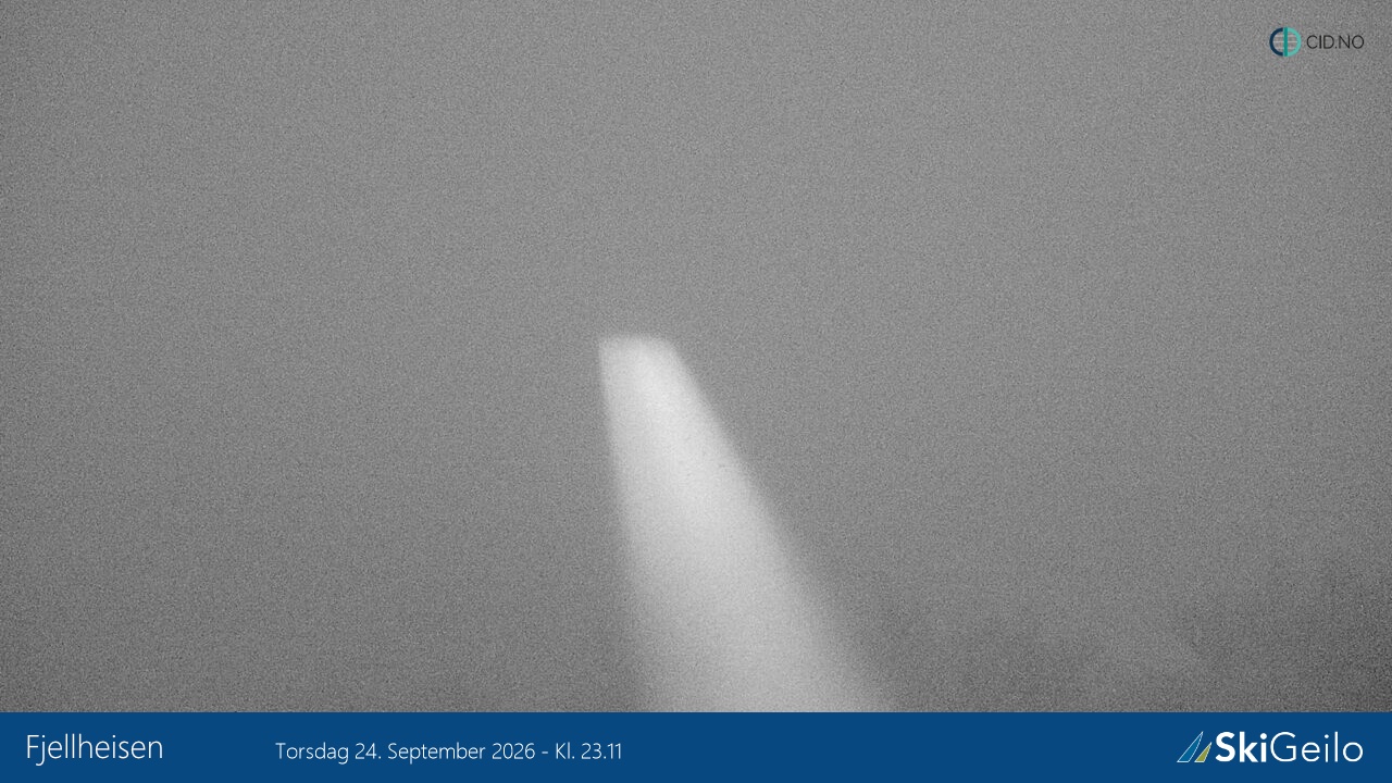 Geilo Fjellheisen snow cam captured at 24 September 2026 at 11:18 pm GMT+2