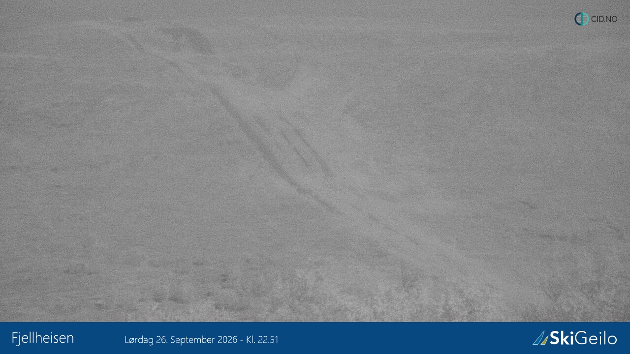 Geilo Fjellheisen snow cam captured at 26 September 2026 at 10:57 pm GMT+2