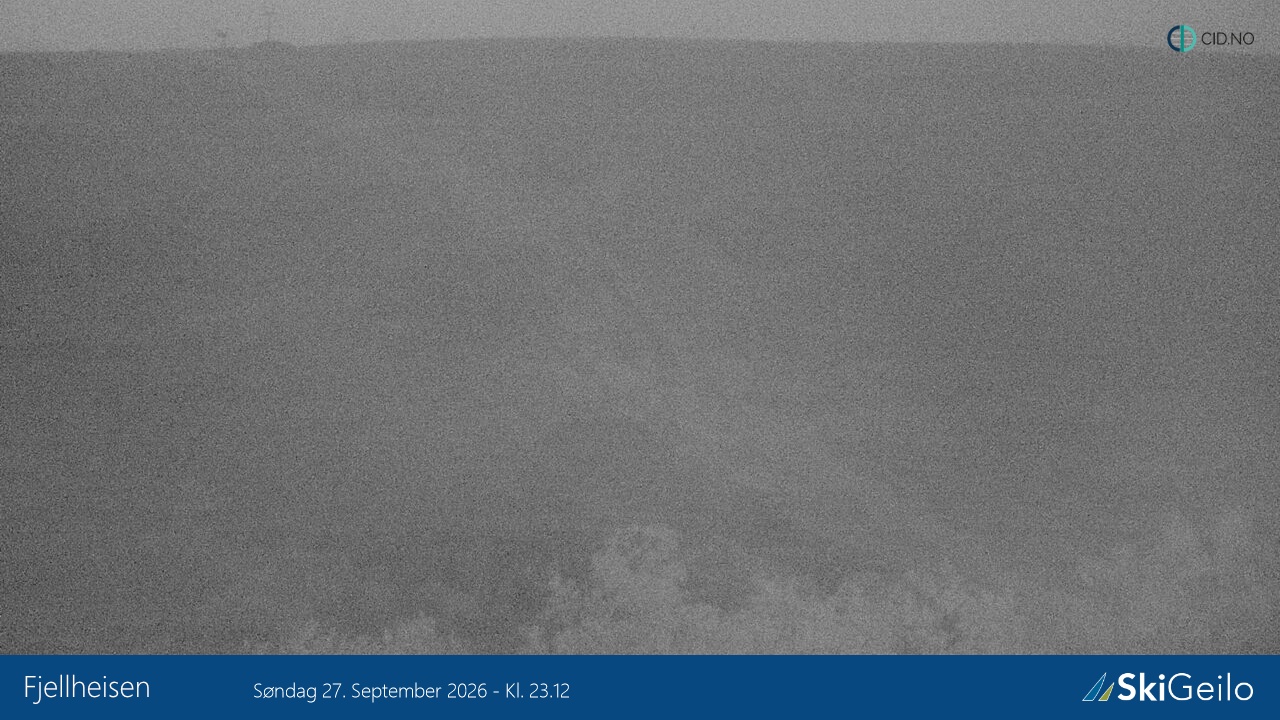 Geilo Fjellheisen snow cam captured at 27 September 2026 at 11:14 pm GMT+2