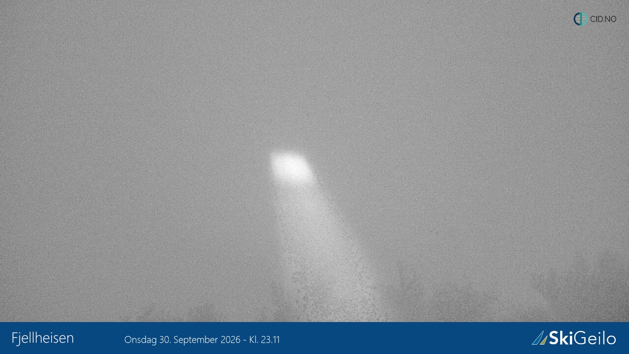 Geilo Fjellheisen snow cam captured at 30 September 2026 at 11:20 pm GMT+2