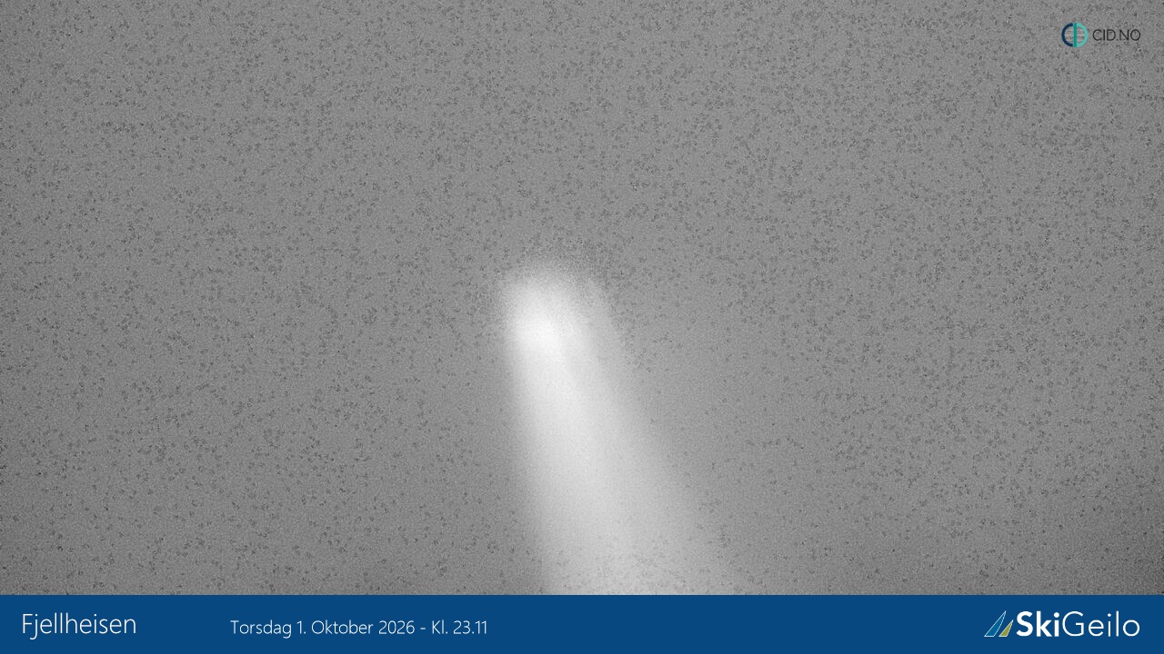 Geilo Fjellheisen snow cam captured at 1 October 2026 at 11:30 pm GMT+2