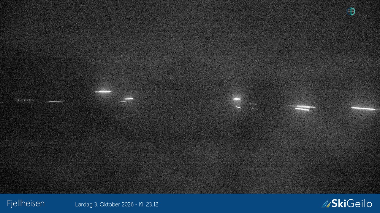 Geilo Fjellheisen snow cam captured at 3 October 2026 at 11:17 pm GMT+2