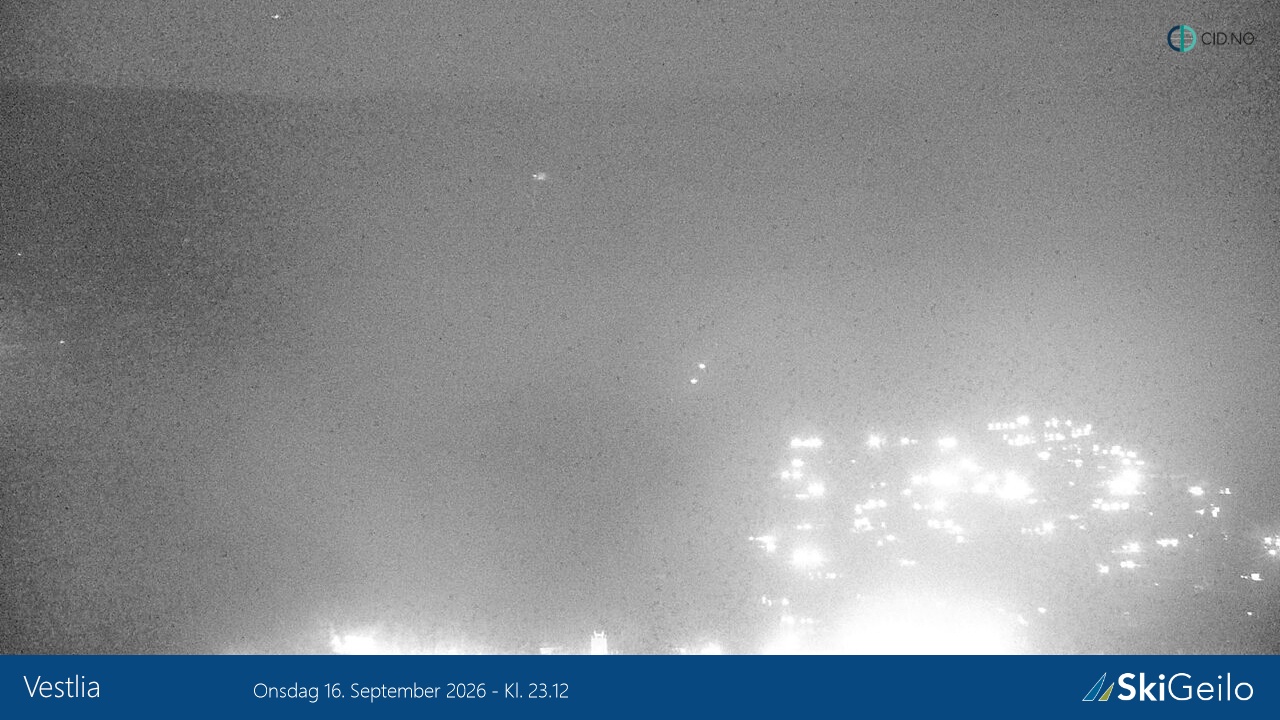 Geilo Geilotoppen Vestlia snow cam captured at 16 September 2026 at 11:15 pm GMT+2