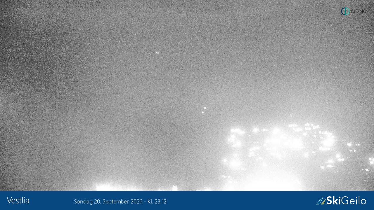 Geilo Geilotoppen Vestlia snow cam captured at 20 September 2026 at 11:20 pm GMT+2