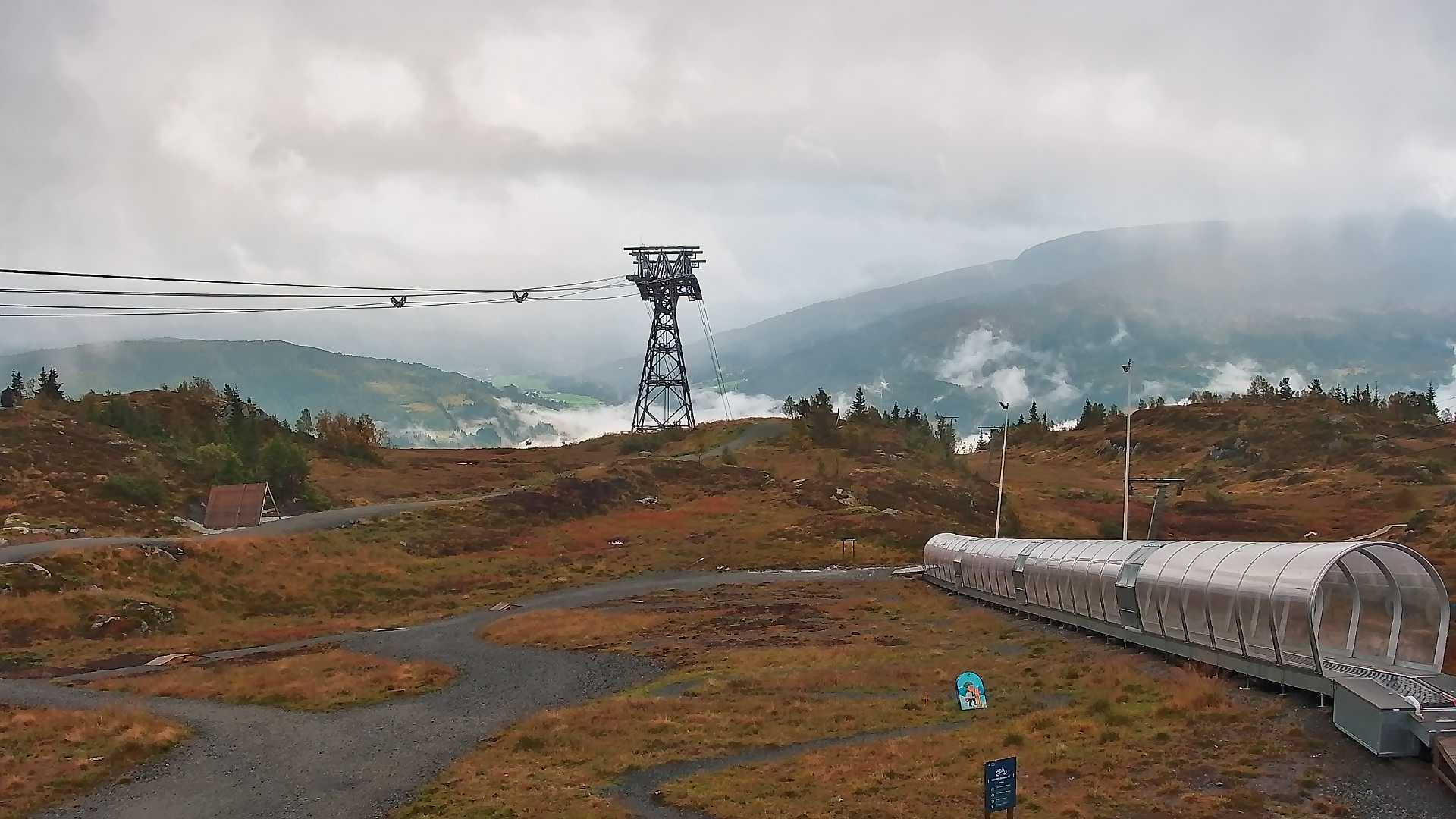 Voss Hanguren Panorama snow cam captured at 15 September 2026 at 6:11 pm GMT+2