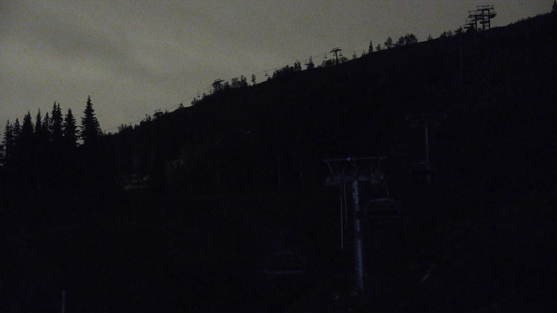 Voss Slettafjell Family Trail snow cam captured at 14 September 2026 at 11:51 pm GMT+2