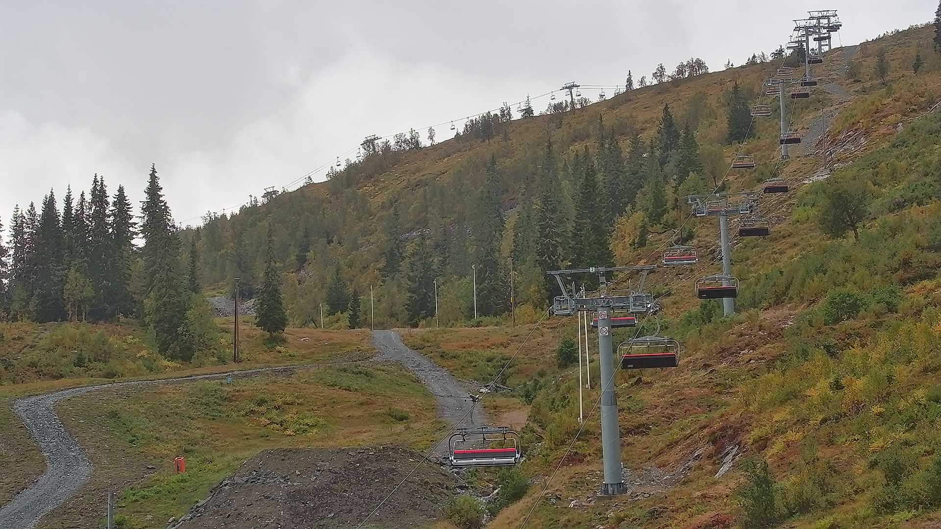 Voss Slettafjell Family Trail snow cam captured at 15 September 2026 at 6:11 pm GMT+2