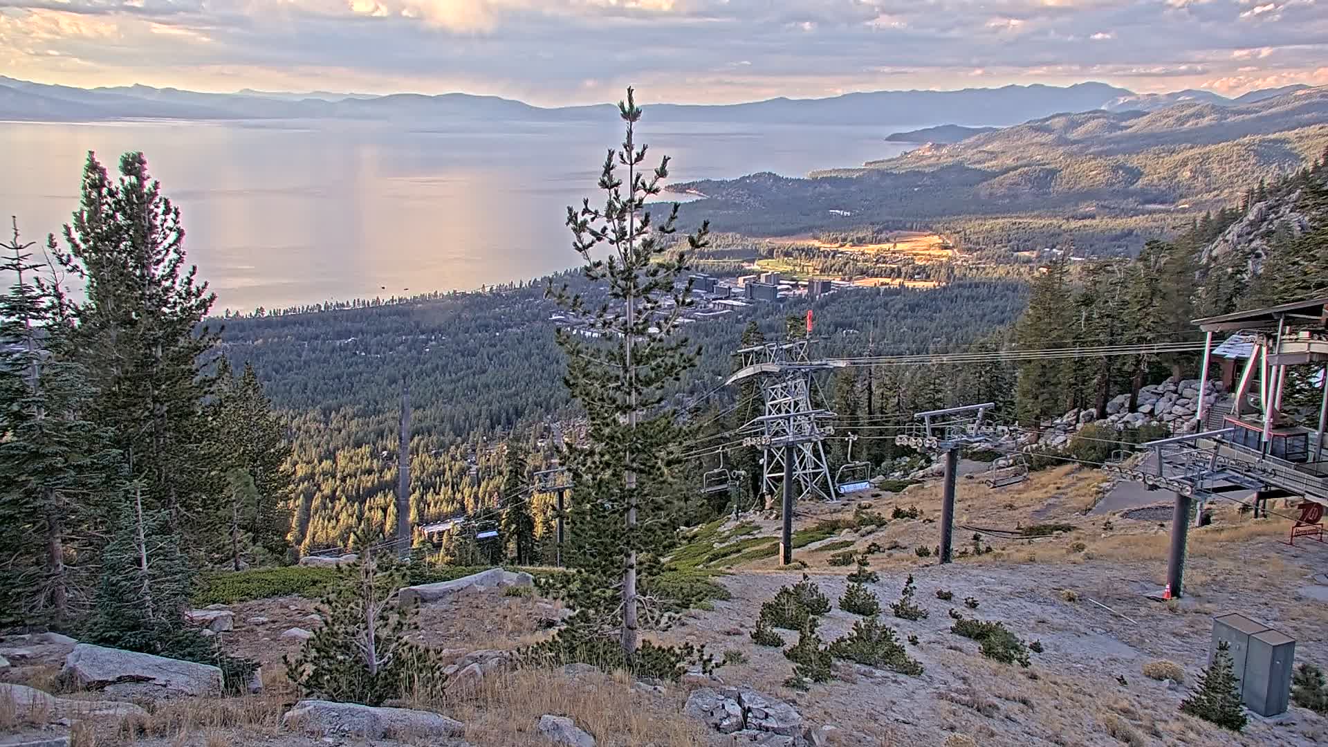 Heavenly Top of Tram snow cam captured at 5 October 2026 at 5:48 pm GMT-7