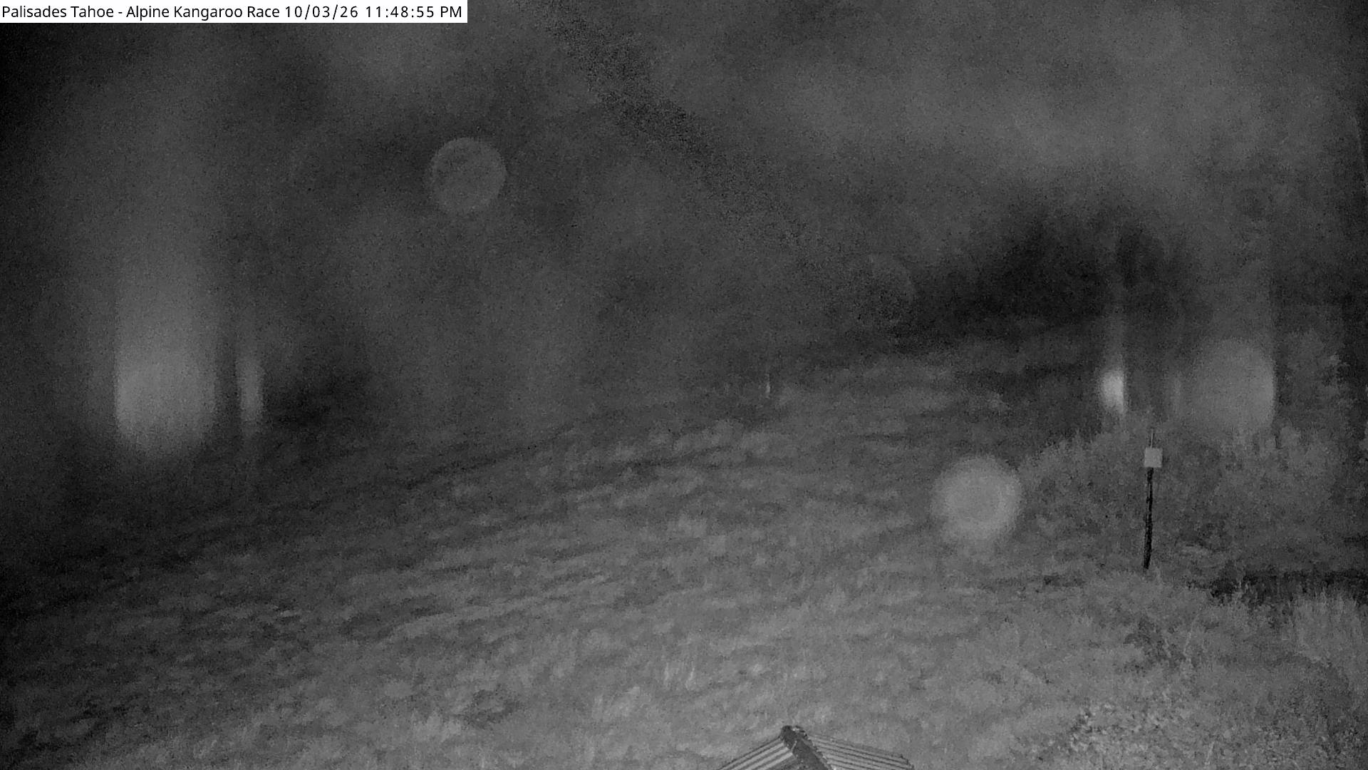 Palisades Tahoe Alpine Race snow cam captured at 3 October 2026 at 11:49 pm GMT-7