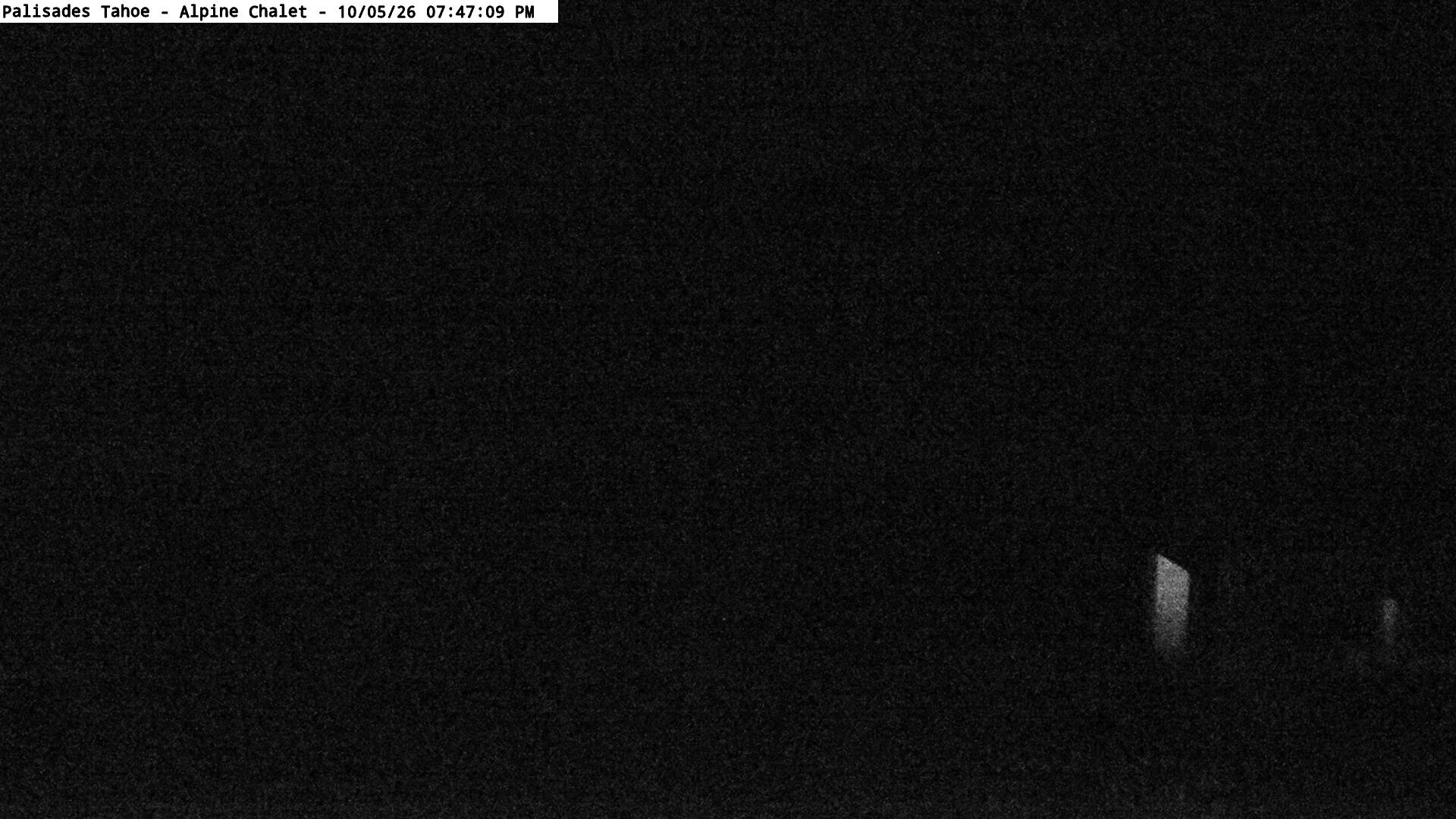 Palisades Tahoe Alpine Chalet snow cam captured at 5 October 2026 at 7:47 pm GMT-7