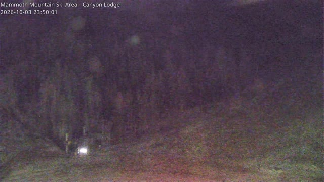 Mammoth Mountain Canyon Lodge snow cam captured at 3 October 2026 at 11:50 pm GMT-7
