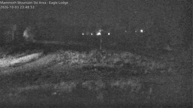 Mammoth Mountain Eagle Lodge snow cam captured at 3 October 2026 at 11:49 pm GMT-7