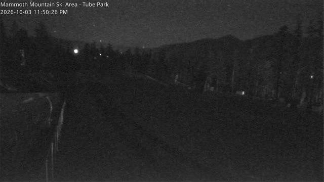 Mammoth Mountain Tube Park / Woolly's Adventure Summit snow cam captured at 3 October 2026 at 11:49 pm GMT-7